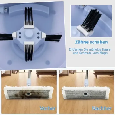 Sada mopu a kbelíku se 7 kulatými návleky na mop a 1 obdélníkovým návlekem na mop