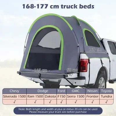 Stan pro pickup pro 4 osoby s odnímatelnou pláštěnkou, 168-177 cm, vodotěsný kempingový stan