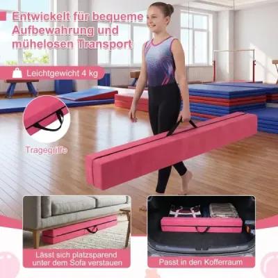 2,1 m kladina na gymnastiku, tréningová, skladacia, odolná, fitness, červená