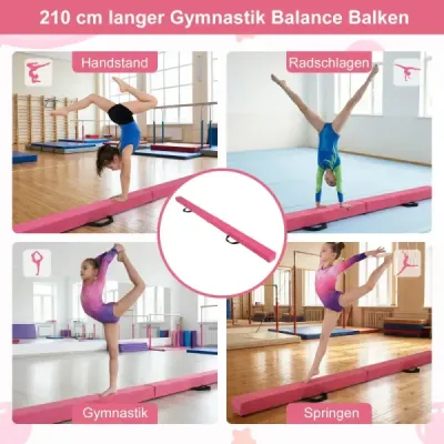 2,1 m kladina na gymnastiku, tréningová, skladacia, odolná, fitness, červená