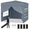 Pavilon 3 x 3 m – skládací pavilon typu „pop-up“ se 4 odnímatelnými bočními stěnami, 3stupňově výškově nastavitelný párty stan, šedý