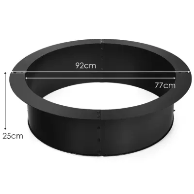 Ohniště pro venkovní použití, bezdýmné ohniště, průměr 91,5 cm, robustní kulatá kovová vložka