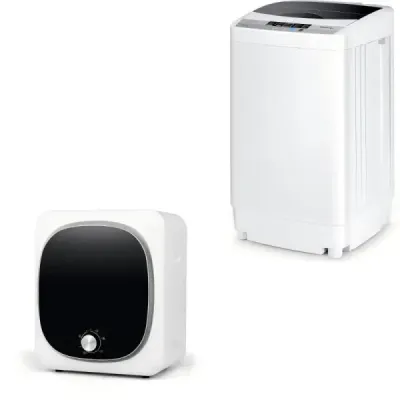 Sada: mini sušička prádla 5 kg, 800 W + mini pračka 4,5 kg, 310 W, rozměry 50 × 50 × 85 cm