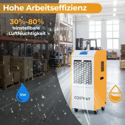 Odvlhčovač vzduchu 90 l/den, stavební odvlhčovač pro komerční použití, s čerpadlem, odtokovou hadicí,