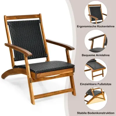 Skládací lehátko na opalování se vysouvací opěrkou nohou a ergonomickým opěradlem