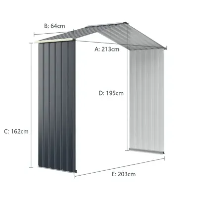 Sada 2 ks: kovová kůlna na nářadí Erweitert – 213 x 191 x 195 cm + uzamykatelná kůlna na nářadí – sada zahradních domků