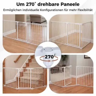 3 TLG. Dětská zábrana s dvojitým zámkem a oboustranným otočným mechanismem, bezpečnostní dvířka, bílá