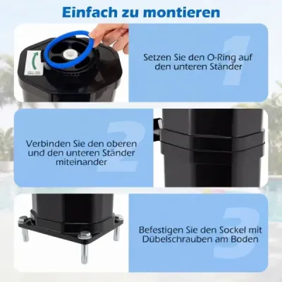 35l solární sprcha s ruční sprchou, včetně krytu, zahradní sprcha s odkládací plochou, sprcha k bazénu, černá