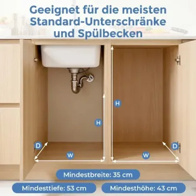 Kuchyňský odpadkový koš se 2 přihrádkami, výsuvný kuchyňský odpadkový koš s ABS víkem, systém třídění odpadu, šedý