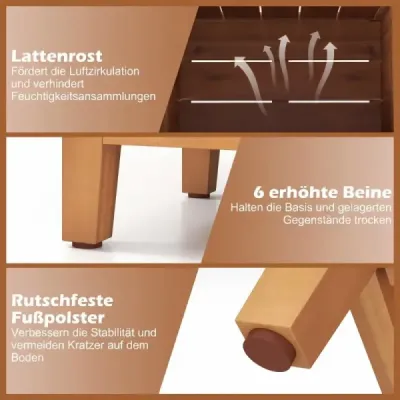 Květinový truhlík se zahradním boxem a víkem, odkládací box s dřevěným květináčem, balíkový box v přírodním provedení