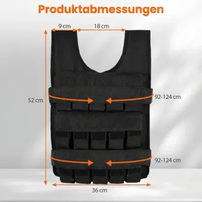 Nastavitelná zátěžová vesta pro ženy a muže – tréninková vesta s měkkými ramenními vycpávkami 36 cm