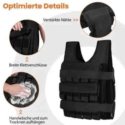 Nastavitelná zátěžová vesta pro ženy a muže – tréninková vesta s měkkými ramenními vycpávkami 36 cm