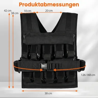 Nastavitelná zátěžová vesta pro ženy a muže – tréninková vesta s měkkými ramenními vycpávkami 38 cm