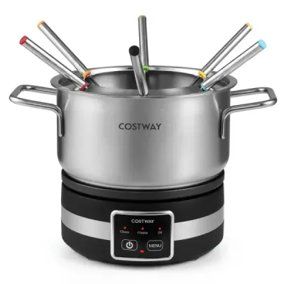 Elektrická sada na fondue, 1200 W, s regulátorem teploty a odnímatelnou nerezovou nádobou