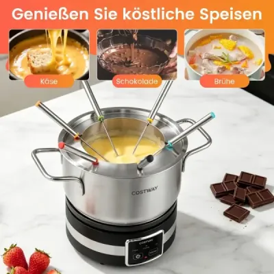 Elektrická sada na fondue, 1200 W, s regulátorem teploty a odnímatelnou nerezovou nádobou