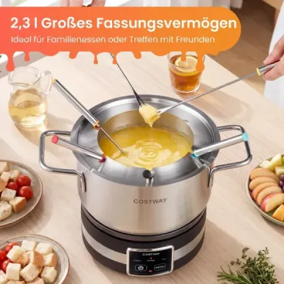 Elektrická sada na fondue, 1200 W, s regulátorem teploty a odnímatelnou nerezovou nádobou