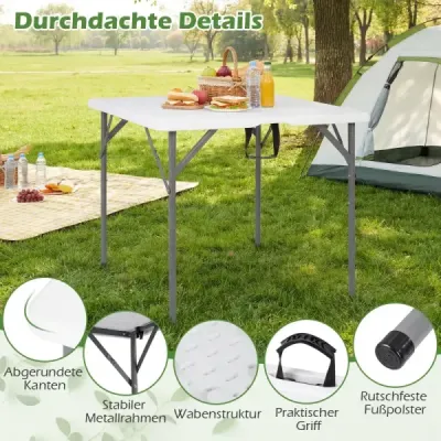 Skládací kempingový stůl pro 4 osoby Skládací stůl z HDPE s držadlem Skládací zahradní stůl
