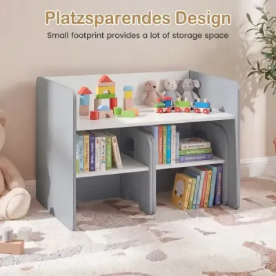 Dětský stůl se 2 židlemi, sada stolu a židlí s tabulí, hrací stůl s roztomilým vzorem do dětského pokoje, šedý