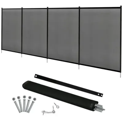 Sada 3 bazénových plotů, dětské bezpečnostní ploty, ochranné ploty pro bazény a jezírka, 366 x 122 cm