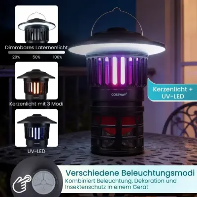 Elektrický lapač hmyzu 2 v 1, lampa proti komárům s LED světlem, dobíjecí USB, past na muchy