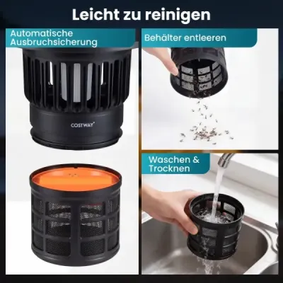Elektrický lapač hmyzu 2 v 1, lampa proti komárům s LED světlem, dobíjecí USB, past na muchy