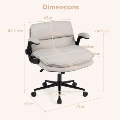 Ergonomická kancelářská židle, výškově nastavitelná kancelářská židle, otočná židle s houpací funkcí, nosnost až 150 kg