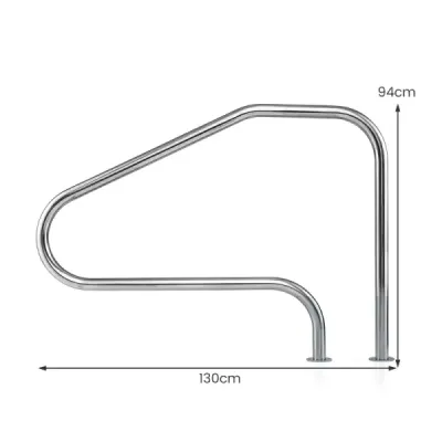 Bazénové madlo 130 x 94 cm, nerezové madlo, bezpečnostní madlo pro bazény, nosnost do 180 kg