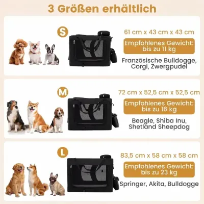 Skládací přenosná psí klece se síťovanými okny, 3 dveře, odnímatelná výplň, černá
