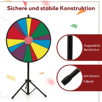 76 cm dlouhé kolo loterie výškově nastavitelné kolo loterie se stojanem popisovatelné kolo štěstí