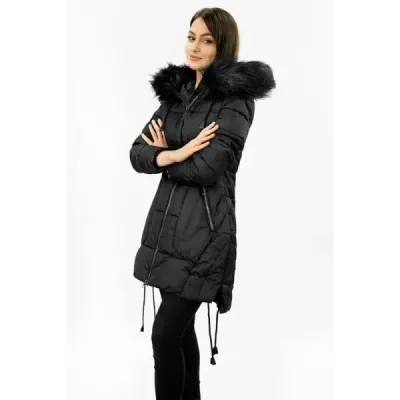 Dámská zimní bunda s kapucí MODA690 černá