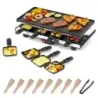 Raclette pro 8 osob Elektrický gril s oboustrannou nepřilnavou grilovací deskou 2 v 1, 1400 W