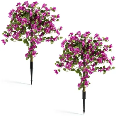Sada 2 ks umělých květin s kolíkem do země – umělá bougainvillea na verandu a do zahrady