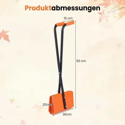 Chytač listí s rukojetí dlouhou 92 cm, sběrač listí se širokým plastovým pádlem a ergonomickou rukojetí