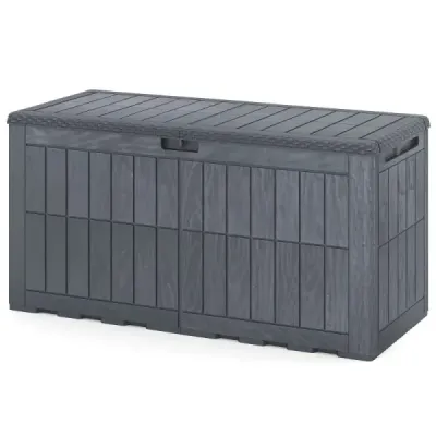 Box na matrace odolný proti povětrnostním vlivům, 380 l, venkovní úložný box s uzamykatelným víkem, šedý