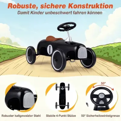 Kovové odrážedlo pro batolata od 18 měsíců, černé