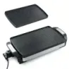Elektrický stolní gril o výkonu 1500 W s oboustrannou univerzální grilovací deskou 41 × 25 cm, černý