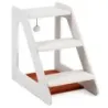 Schody pro psy, 3 stupně, schody pro kočky s pohodlným pelíškem pro malé psy a kočky, 54 x 33 x 48 cm