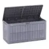 Voděodolný úložný box 455L, venkovní úložný box s uzamykatelným víkem, tmavě hnědý