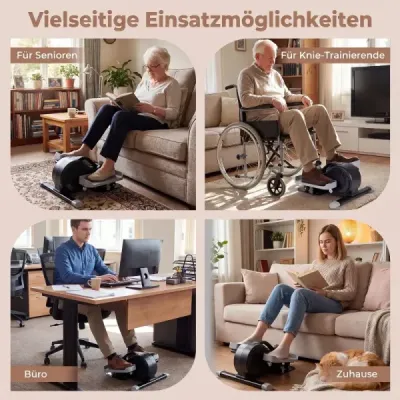 Mini eliptický trenažér, elektrický crossový trenažér s LCD displejem, řídítky a protiskluzovými pedály, bílý