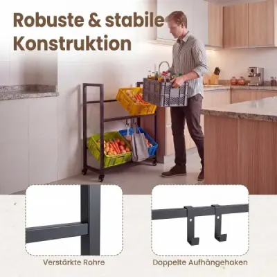 Stojan na přepravky na nápoje, stojan na lahve s úložným prostorem a přístupem pro 4 přepravky, 72 x 32 x 89,5 cm