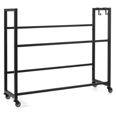 Ocelový regál na nápojové bedny s policemi pro 6 přepravek, 104 x 32 x 89 cm, černý