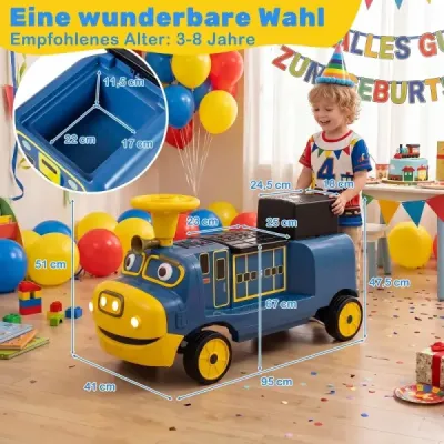Dětské elektrické autíčko 12V, elektrické odrážedlo se 2 sedadly a 2 motory, 95 x 41 x 51 cm, modré