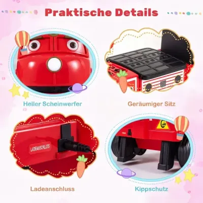 Dětské elektrické autíčko 12V, elektrické odrážedlo se 2 sedadly a 2 motory, 95 x 41 x 51 cm, červené