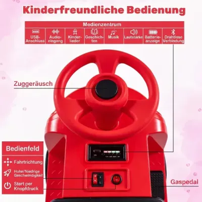 Dětské elektrické autíčko 12V, elektrické odrážedlo se 2 sedadly a 2 motory, 95 x 41 x 51 cm, červené