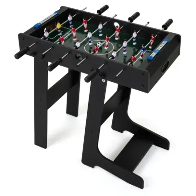 Stolní fotbal, prostorově úsporný fotbalový stůl s robustní rukojetí, 33 x 36 x 109 cm, černý