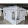 Skládací altán 300 x 300 cm, výškově nastavitelný altán se 4 odnímatelnými bočními panely, bílý