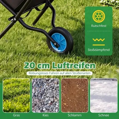 Zahradní kolečko s kolečkem, skládací kolečko s protiskluzovou rukojetí, nosnost až 40 kg, černé