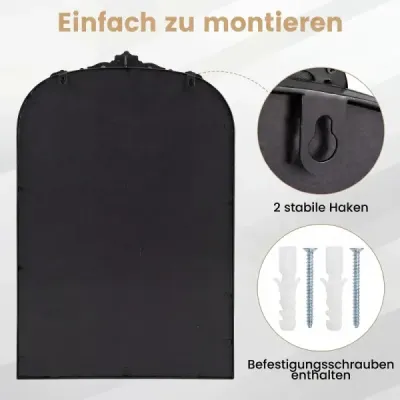 Wandspiegel Traditioneller Vintage-Barockspiegel mit Metallrahmen 76 cm x 51 cm Schwarz