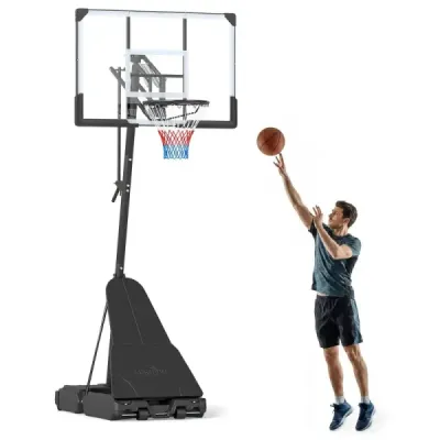 Basketbalový koš se stojanem 245–305 cm Výškově nastavitelný basketbalový systém s vracením míče