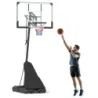 Basketbalový koš se stojanem 245–305 cm Výškově nastavitelný basketbalový systém s vracením míče